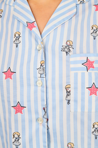 Blue Serendipity Stripes Pyjama Set For Women 2
