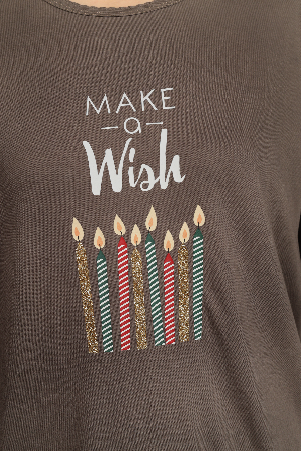 Brown Make A Wish Pyjama Set For Women 2