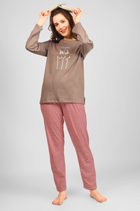 Brown Make A Wish Pyjama Set For Women 3