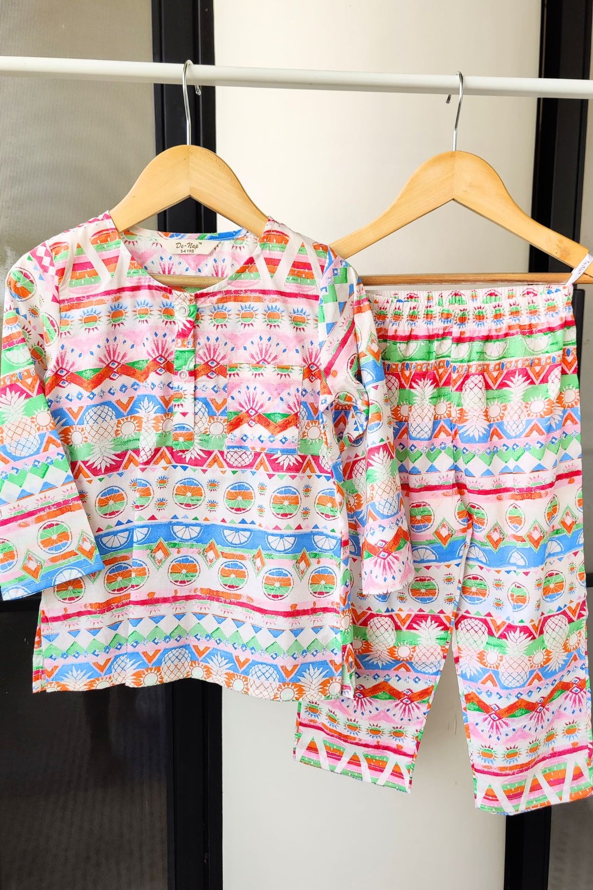 Colorful Tribal Print Kurta Pyjama Set