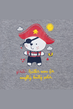 Grey Naughty Pirate Sailor Full Sleeves Pyjama Set For Boys 2