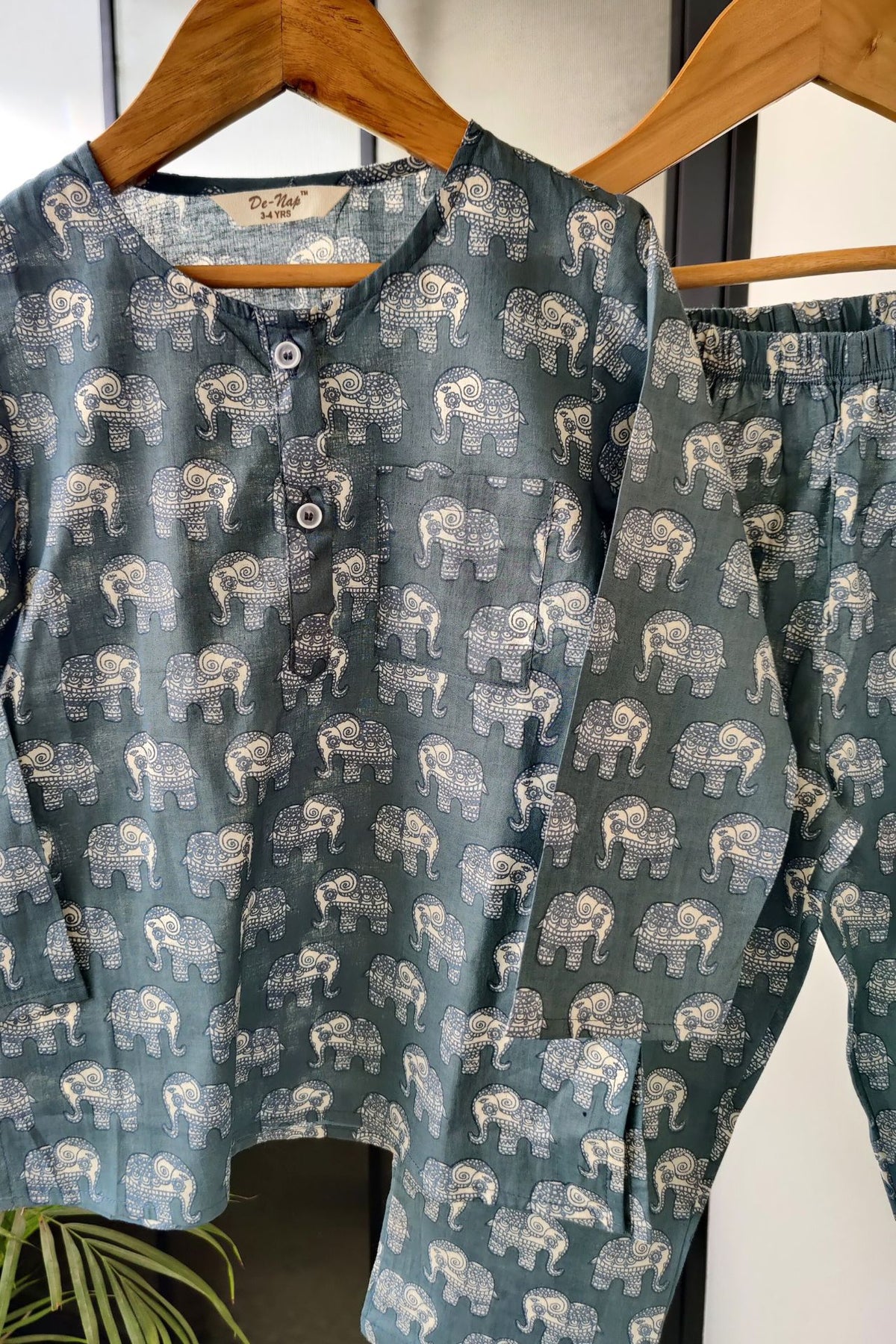 Jaipur Elephant Dreams Mul Kurta Pyjama Set Girls / Boys