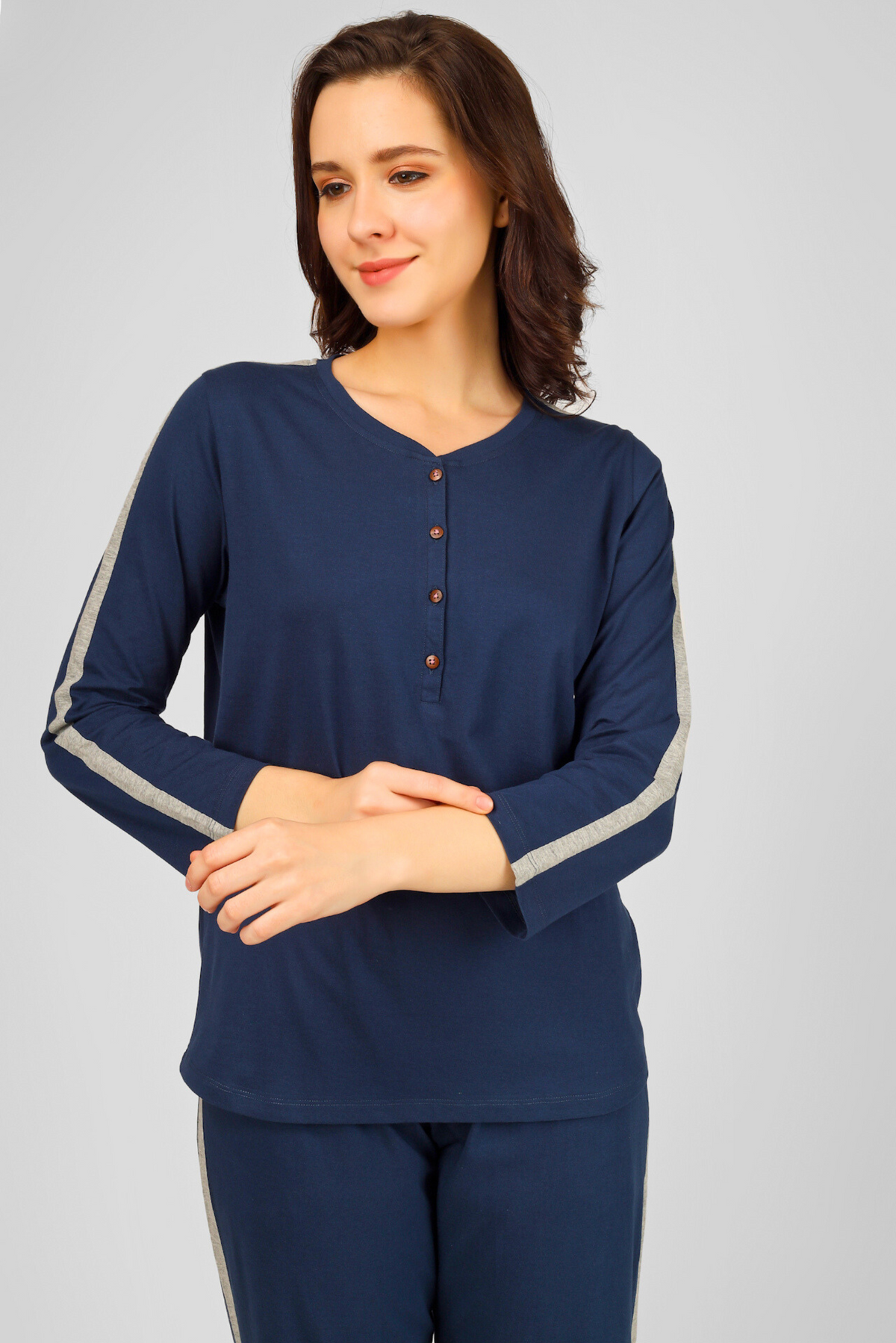 Navy Nouveou Pyjama Set For Women 4