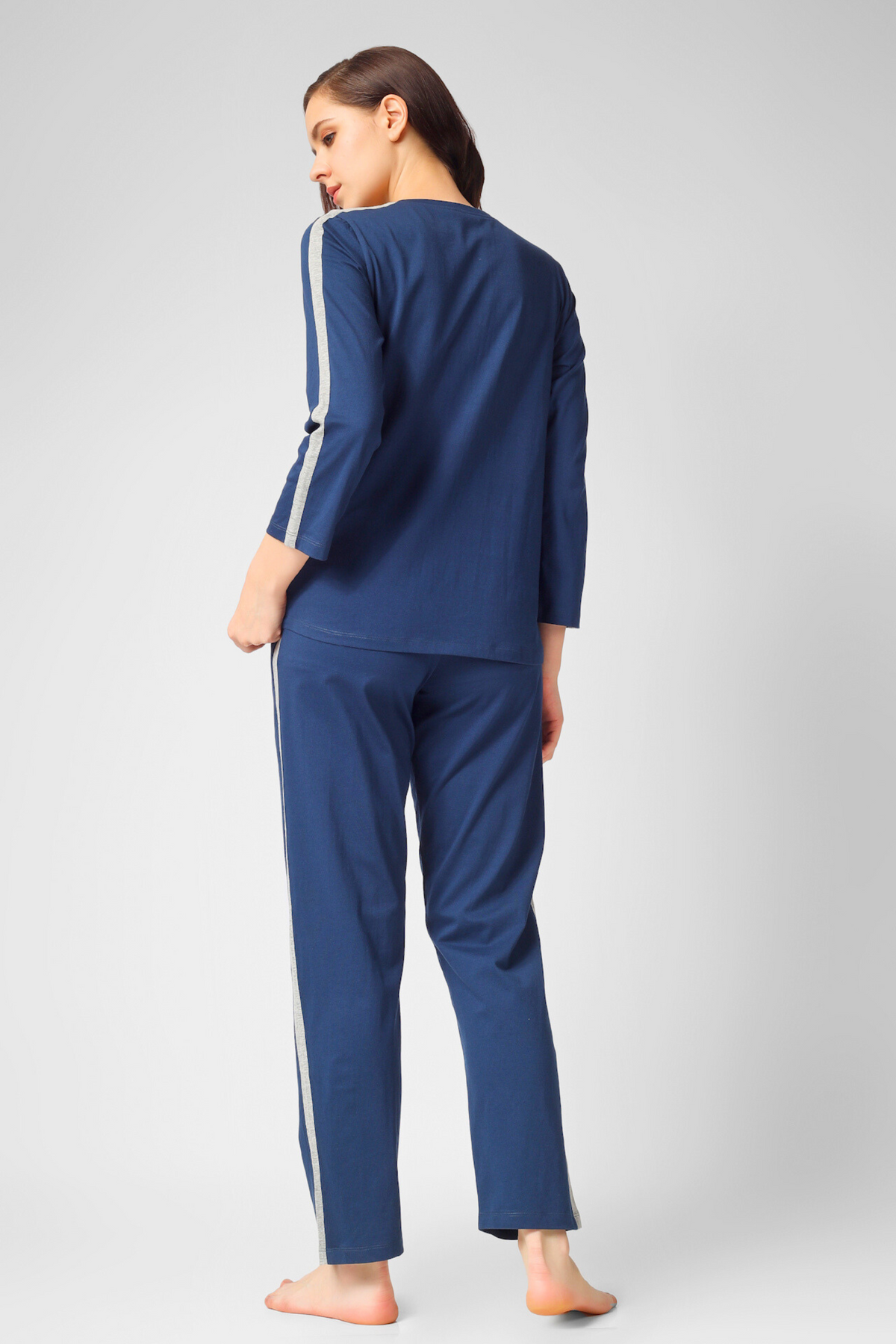 Navy Nouveou Pyjama Set For Women 8