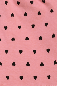 Peach Hearts Sunday Funday Shorts Set For Girls 3