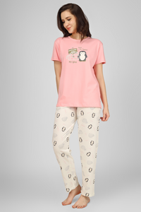 Peach Peter The Penguin Pyjama Set For Women 4