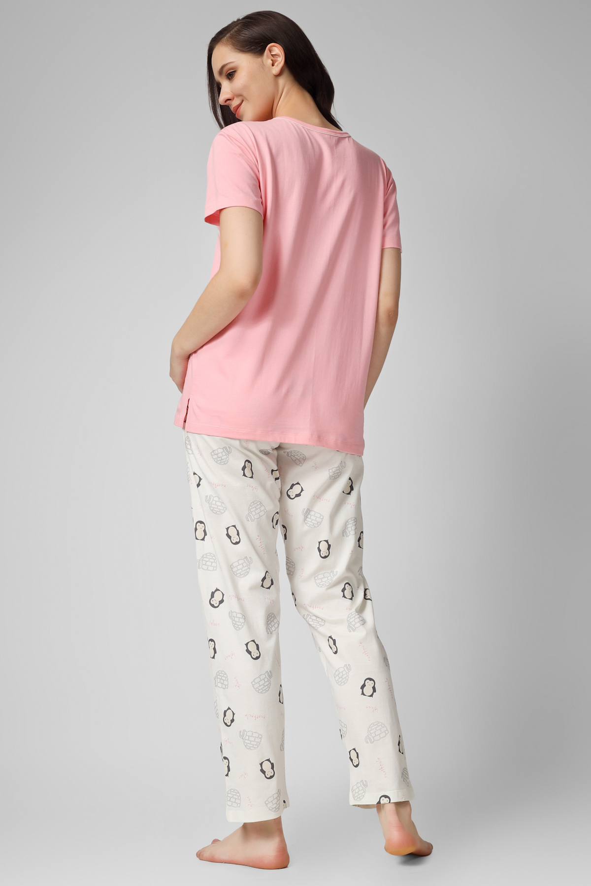Peach Peter The Penguin Pyjama Set For Women 6