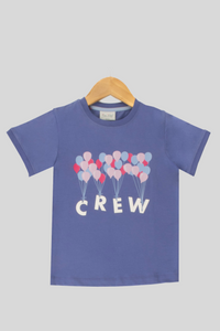 Purple Crew Short Sleeves Pyjama Set For Girls 3