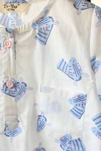 Zebra Zing  White Kurta Pyjama Set Girls / Boys
