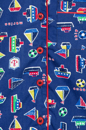 Navy Sailing Boats Pyjama Set