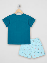 Llamaste Blue Shorts Set