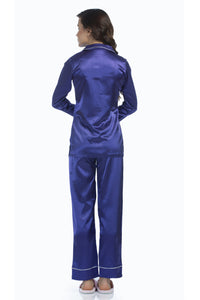 Aubergine Satin Pyjama Set