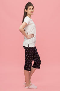 Francais Macaroons Black Capri Set