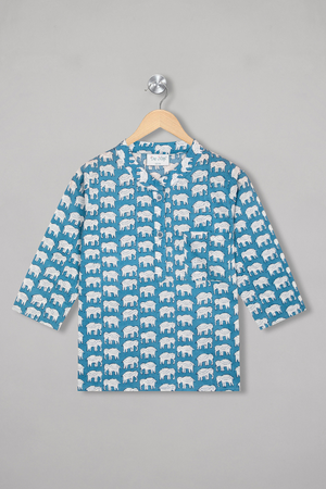 Blue Elephant Oasis Kurta Pyjama Set For Kids