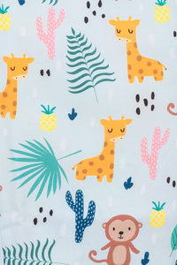 Blue Monkey & Giraffe Kurta Pyjama Set