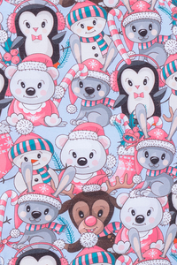 Blue Snowman Kurta Pyjama Set