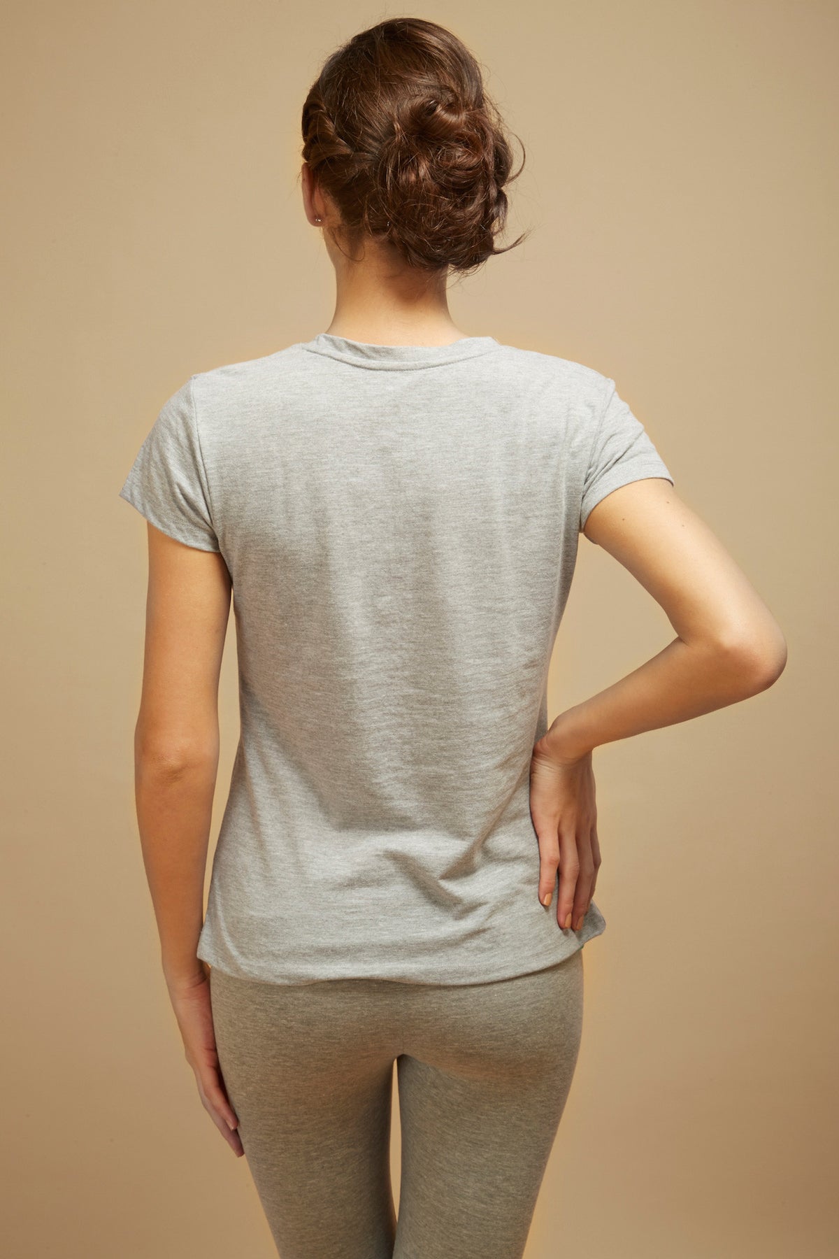 Grey V-neck Lounge Top