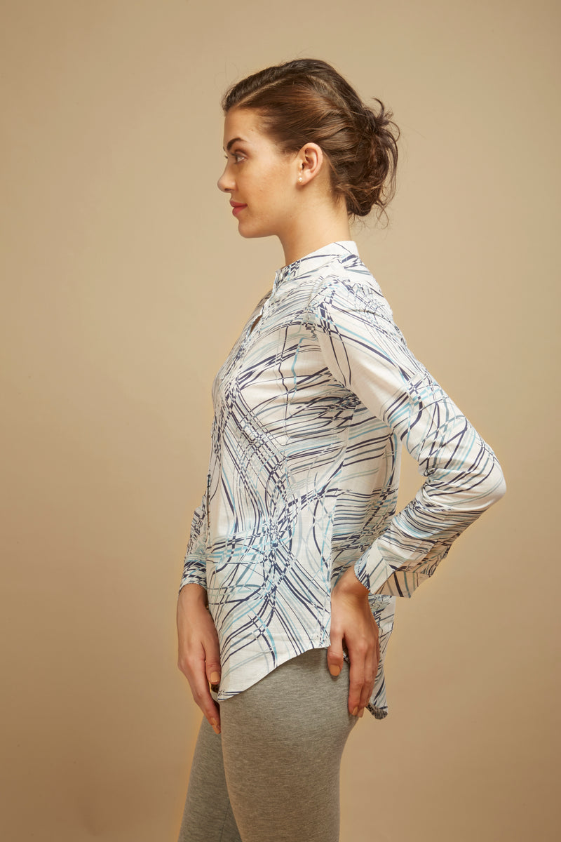 Blue Abstract Top