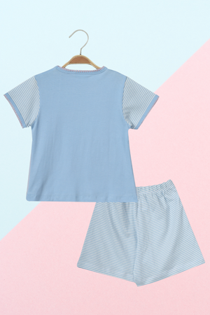 Blue Stripes & Sass Shorts Set