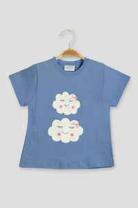 Happy Clouds Short Sleeves Pyjama Set