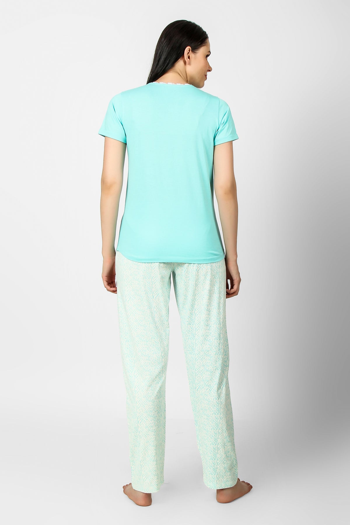 Dainty Lace Aqua Pj set