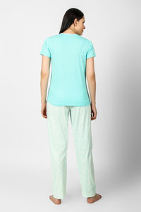 Dainty Lace Aqua Pj set