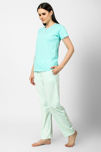 Dainty Lace Aqua Pj set