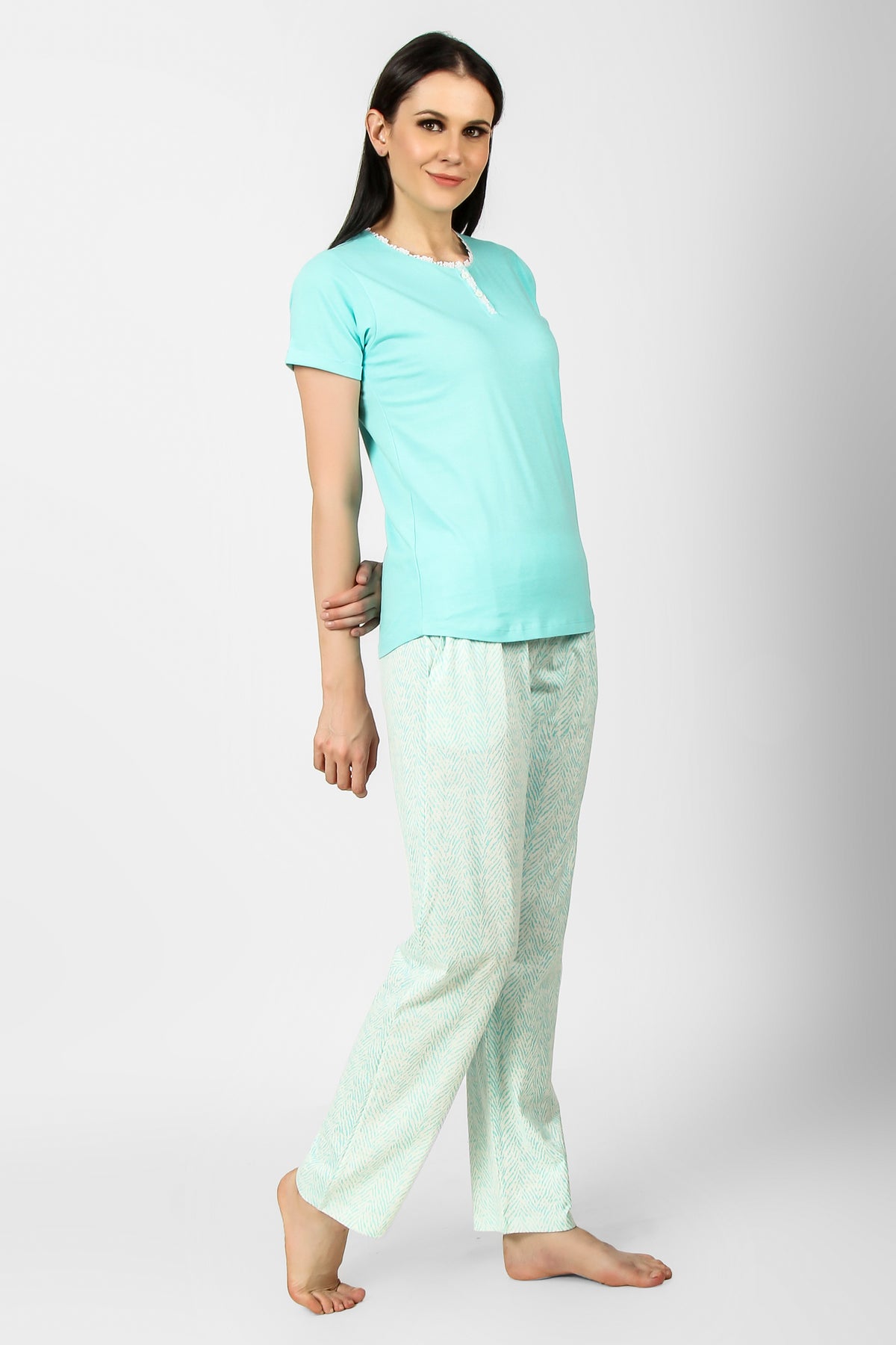 Dainty Lace Aqua Pj set