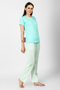 Dainty Lace Aqua Pj set