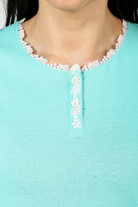 Dainty Lace Aqua Pj set
