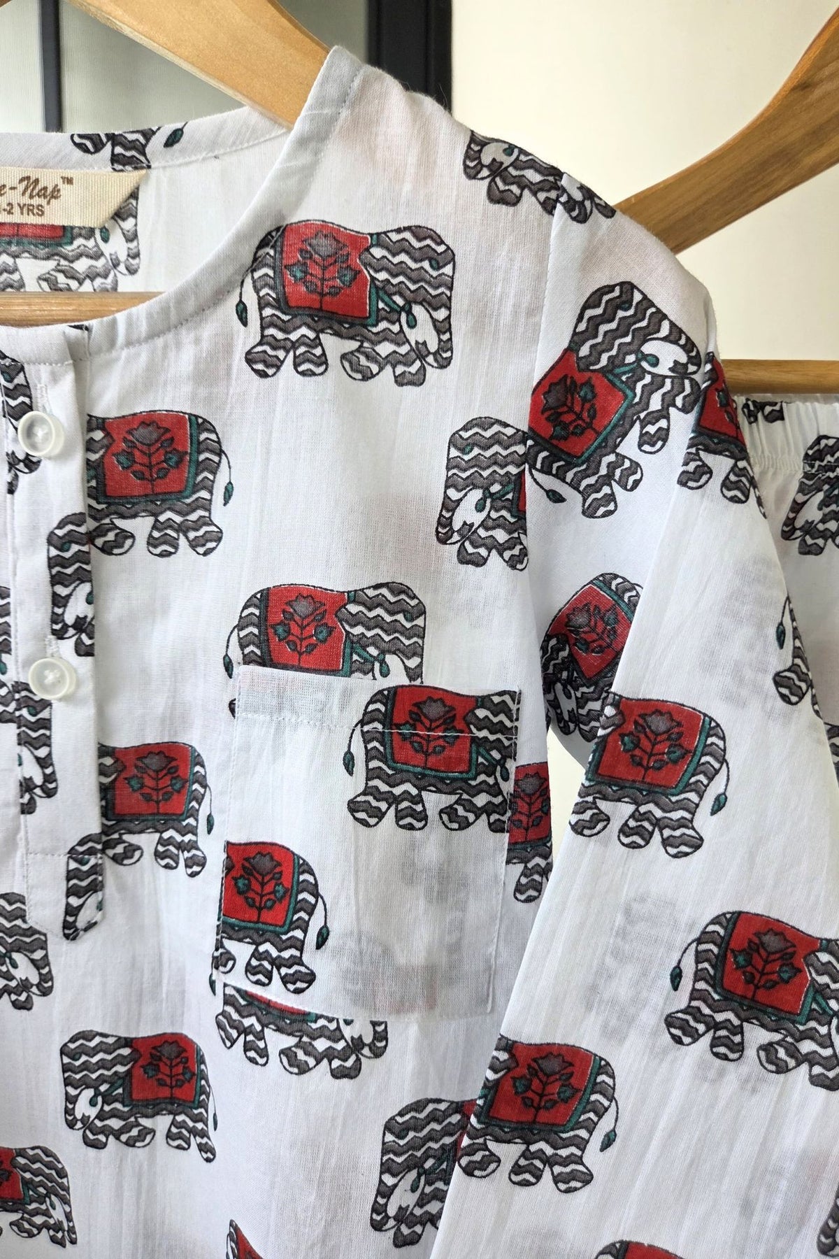 Blockprint Parade Mul Kurta Pyjama Set Girls / Boys