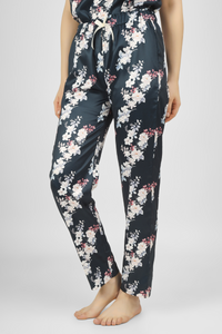 Navy Bloom & Bold Satin Pyjama For Women 3