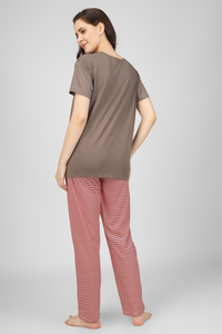 Brown Make A Wish Pyjama Set For Women 7