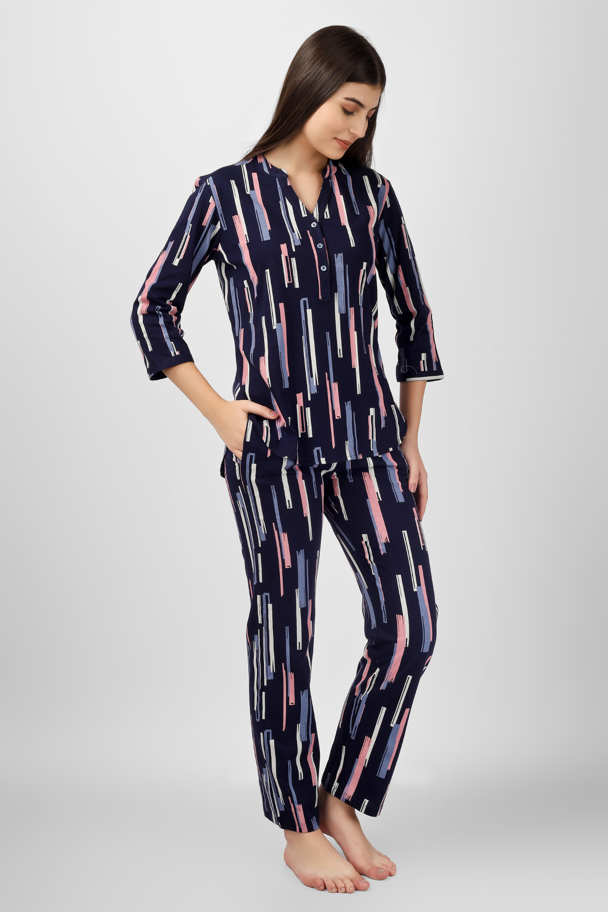 Chic Brushstrokes Tunic Pyjama Set
