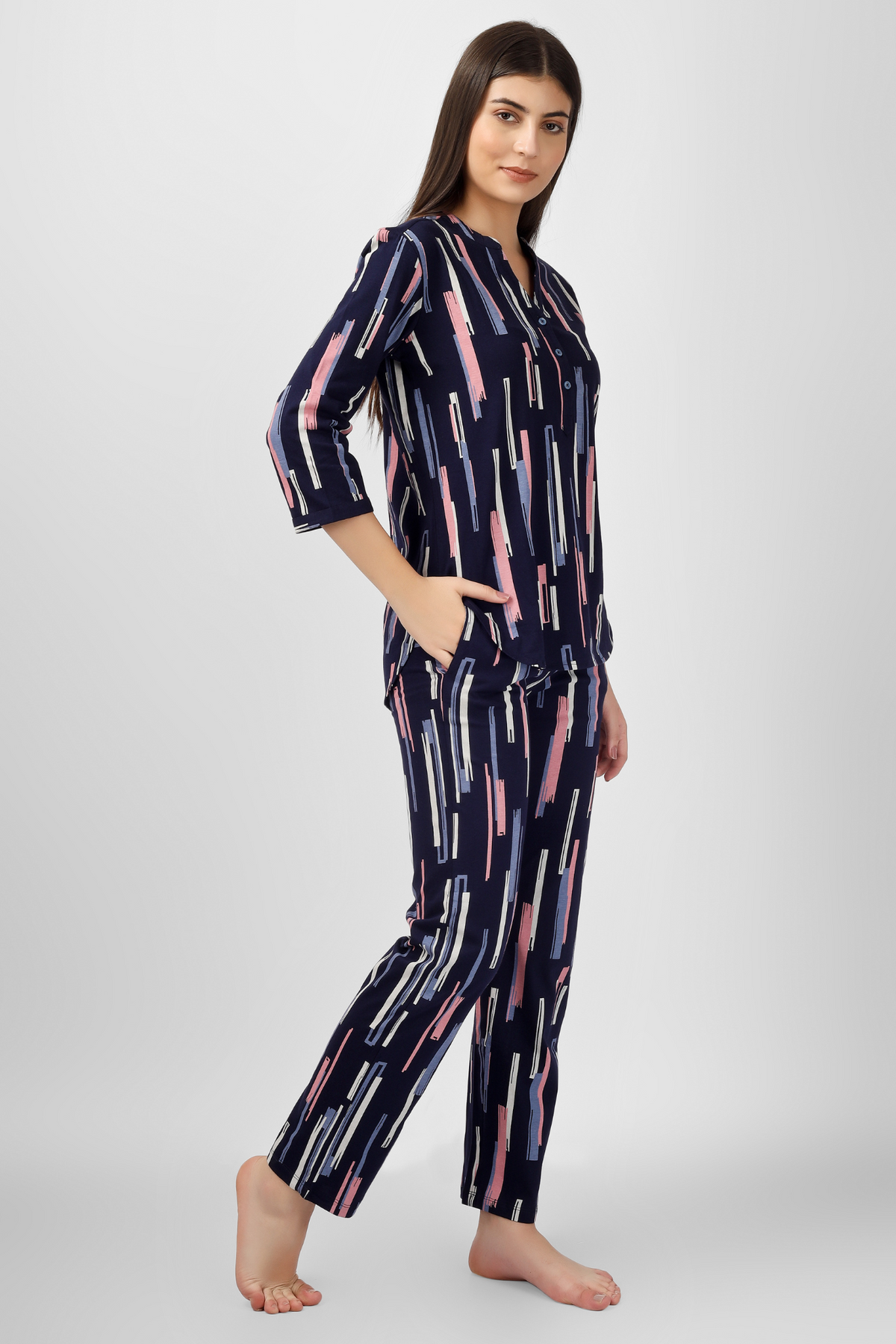 Chic Brushstrokes Tunic Pyjama Set