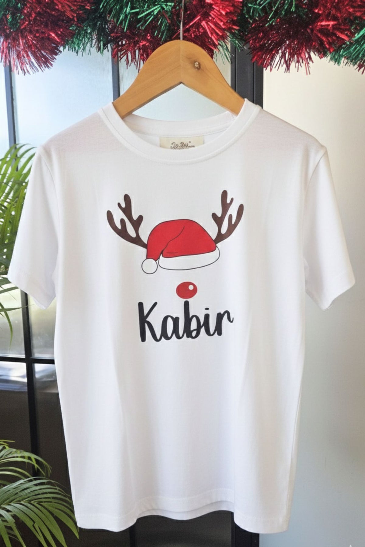 Personalised Christmas White T-Shirt (Boy)