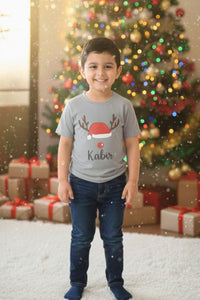 Personalised Christmas Grey T-Shirt (Boy)