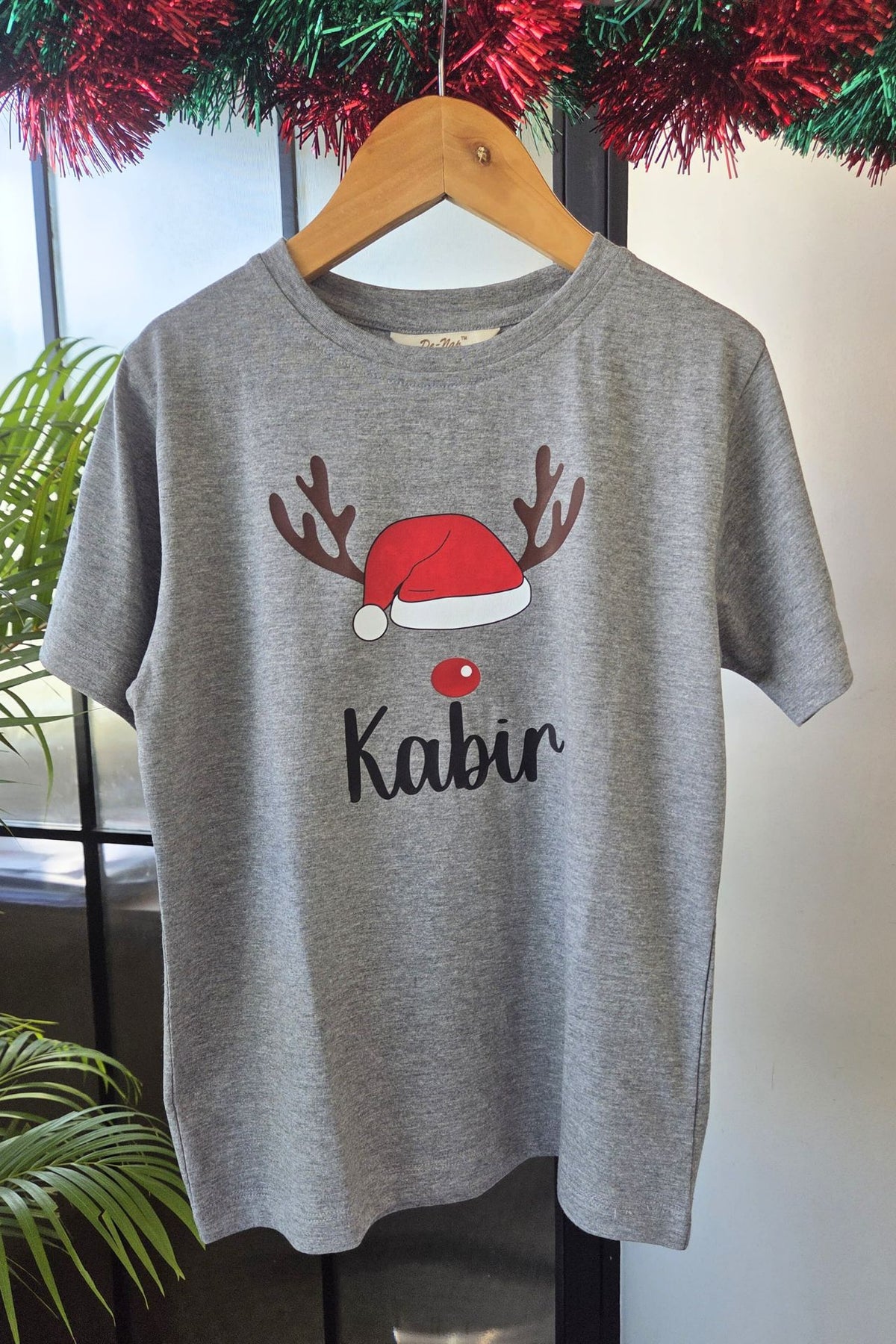 Personalised Christmas Grey T-Shirt (Boy)