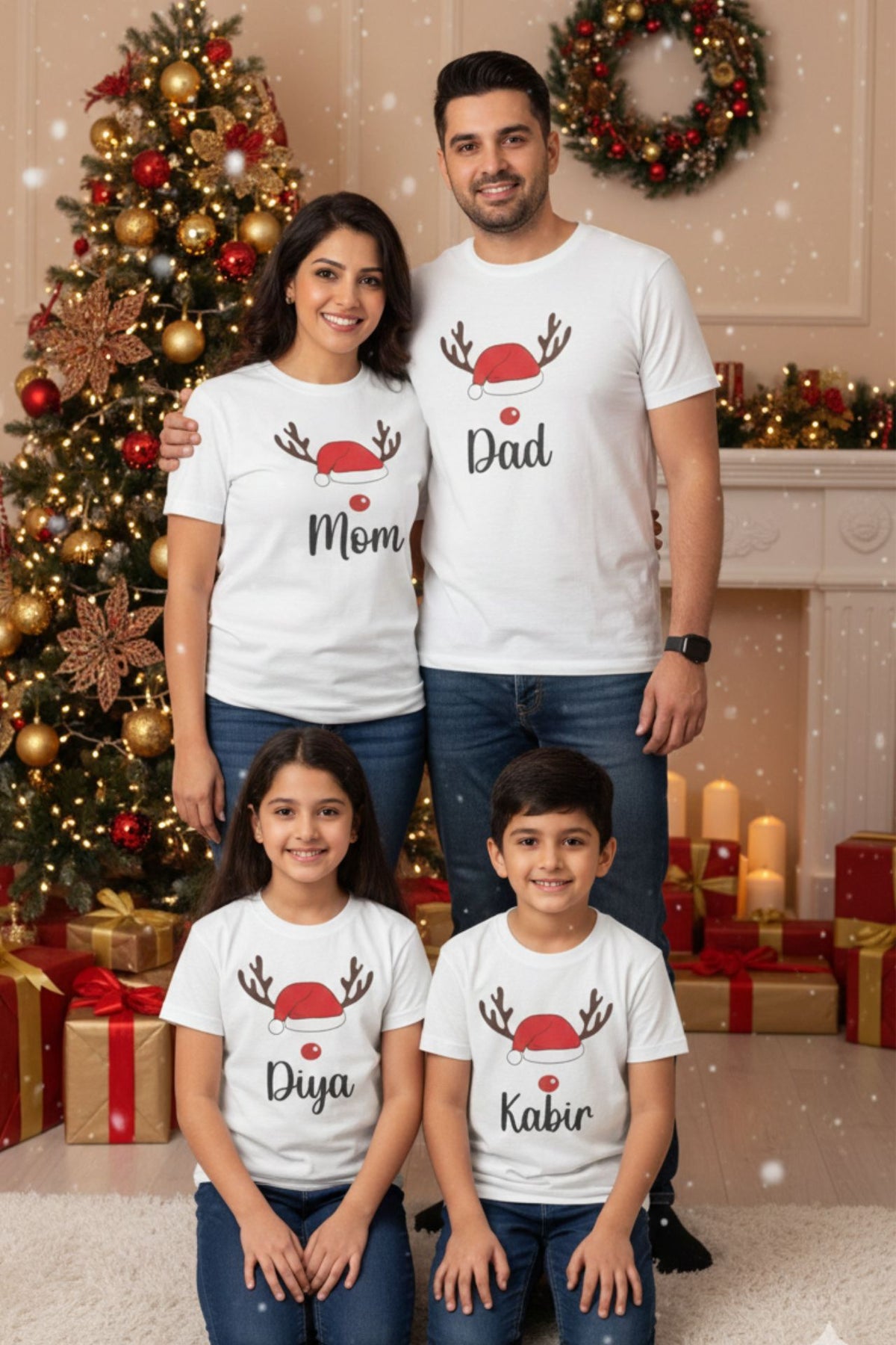 Personalised Christmas White T-Shirt (Man)