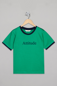 Green Attitude Shorts Set For Boys 3