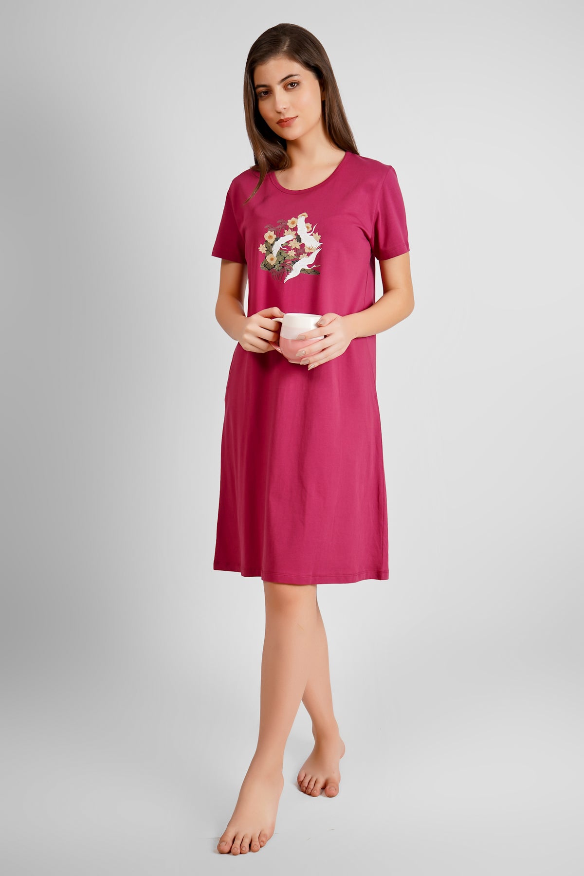 Royal Wine Japanese Bird Nightdress