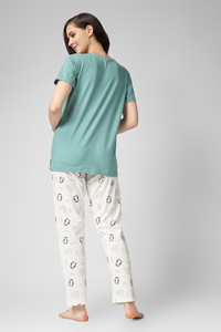 Green Peter The Penguin Pyjama Set For Women 6