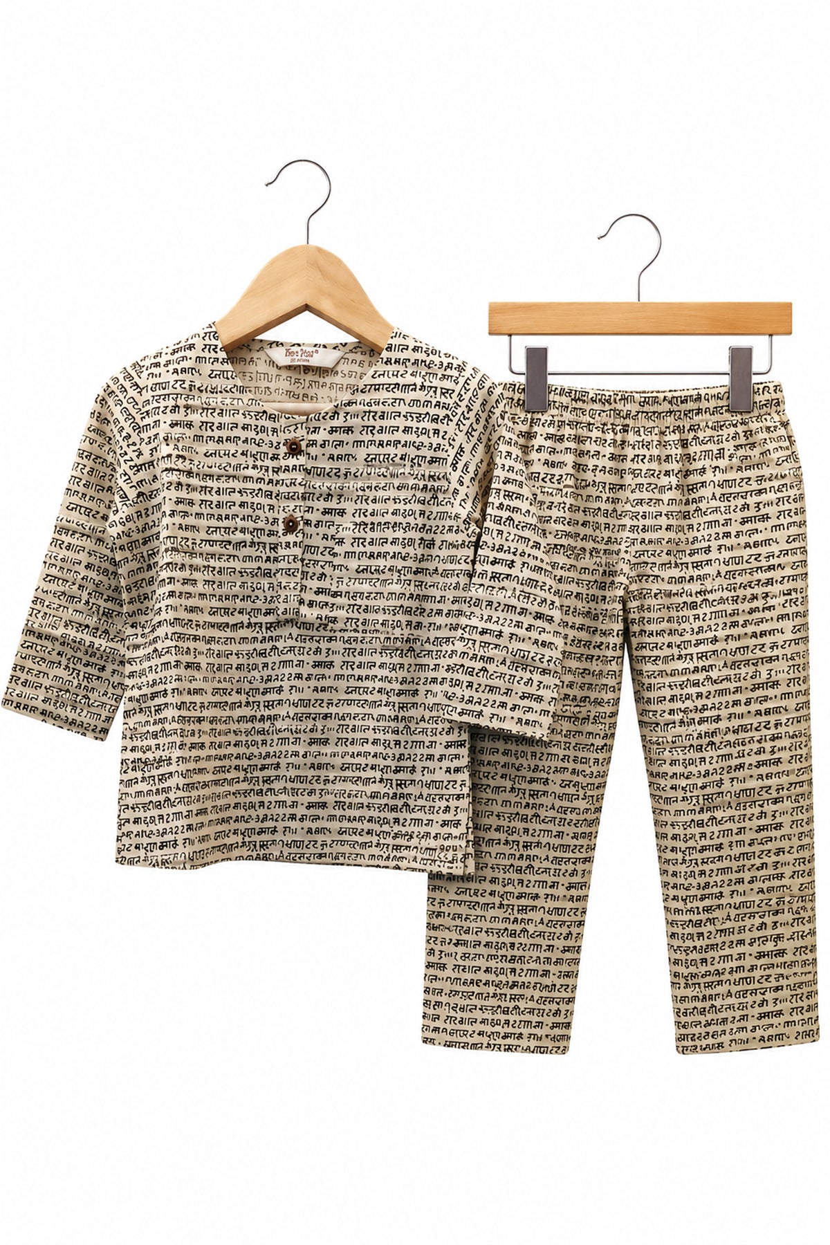 Charcoal Shlokas Kurta Pyjama Set