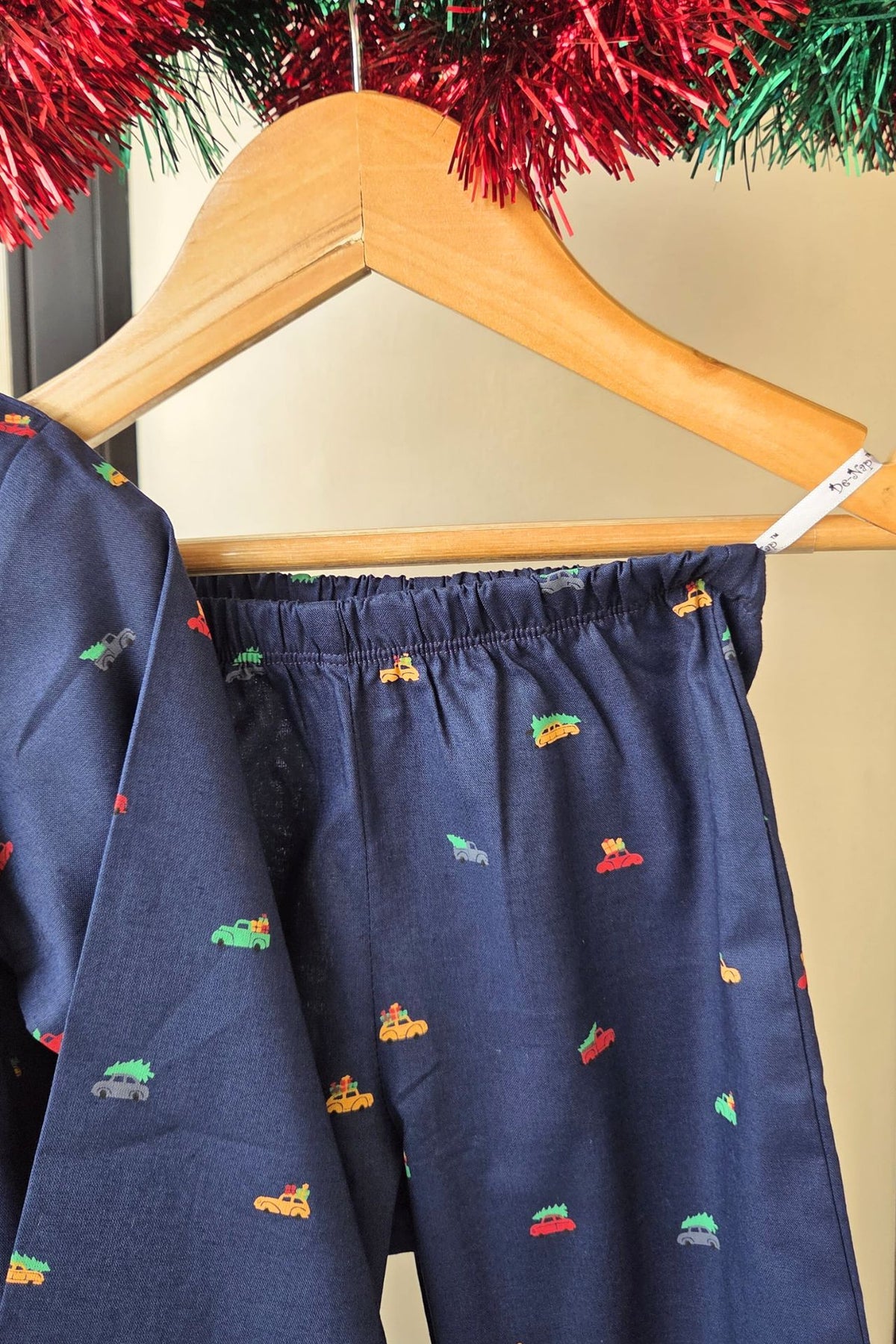 Little Wheels Navy Cotton Night Suit (Girl)