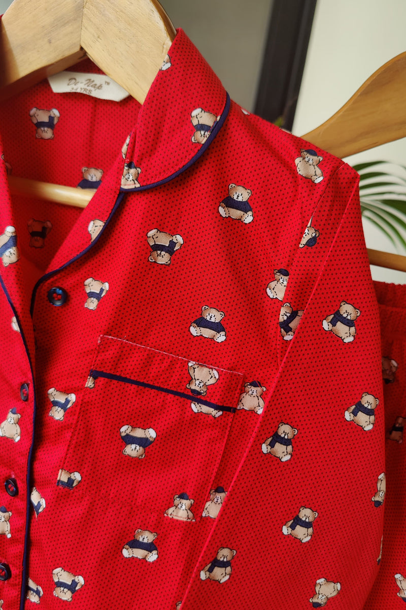 Luxe Bear Red  Pyjama Set (Boy)