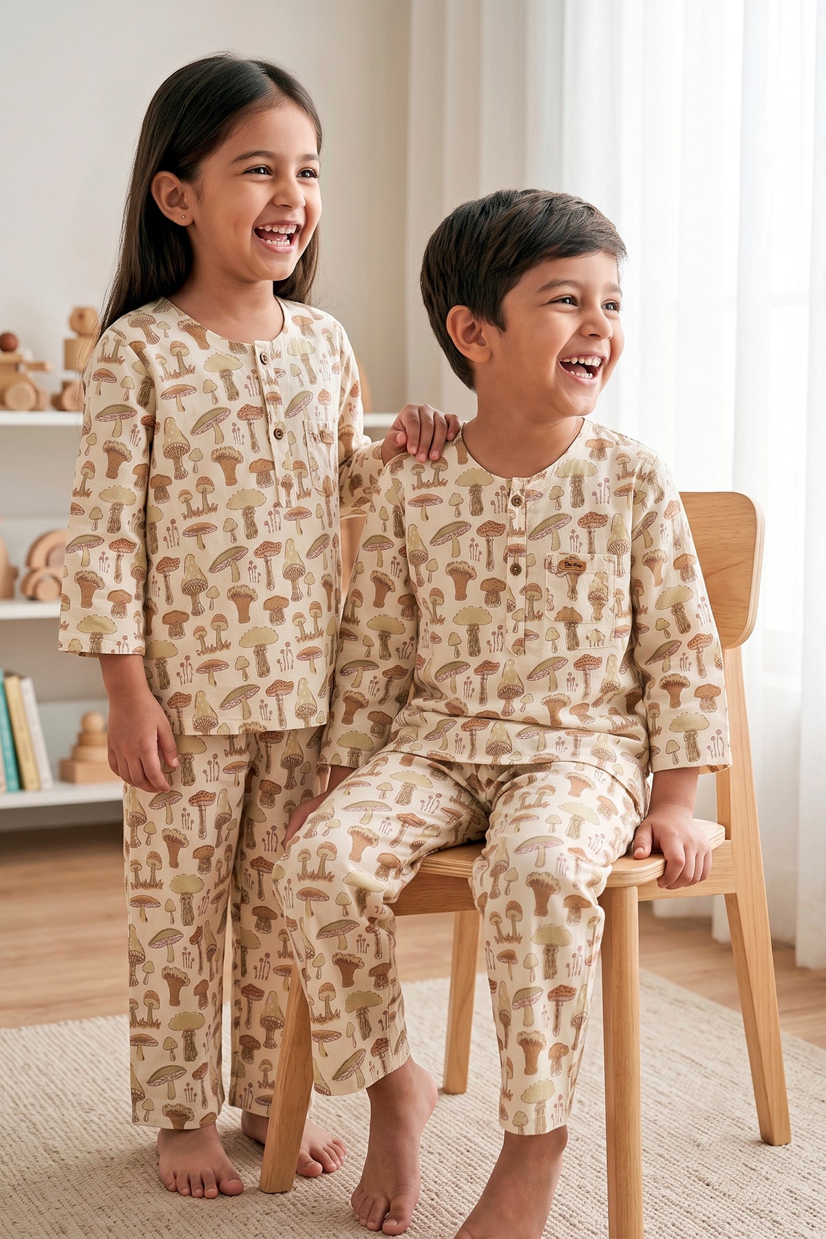 Fresh Mushrooms Kurta Pyjama Set