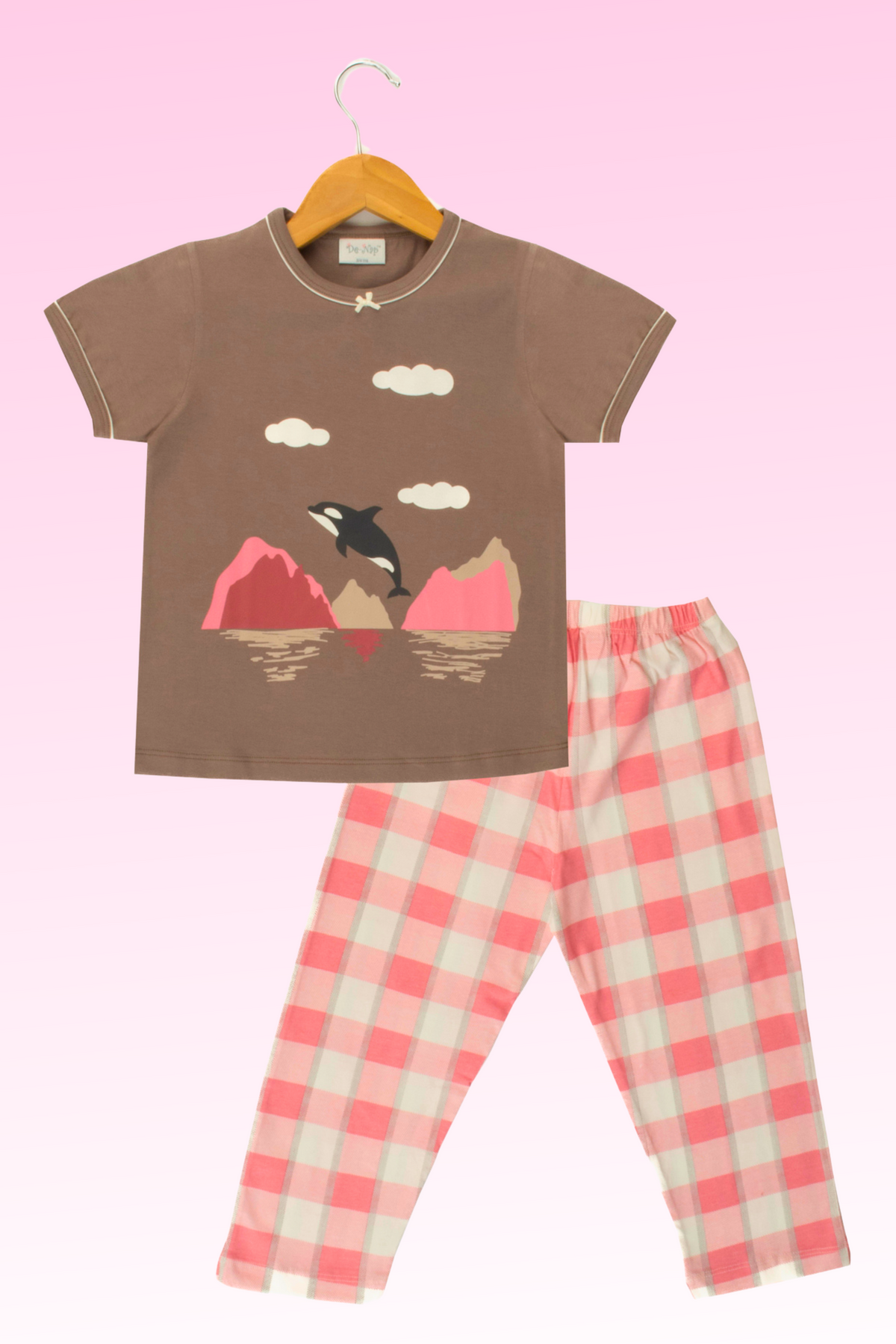 Mink Dolphin Short Sleeves Pyjama Set For Girls  1