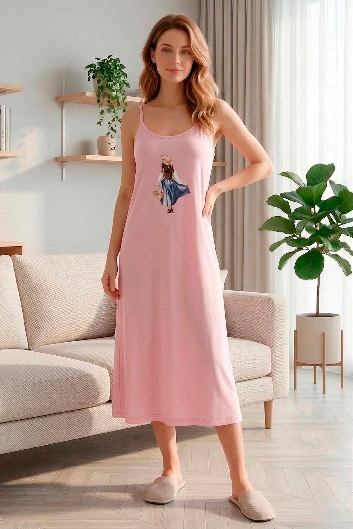 Girl With Basket  Nightdress