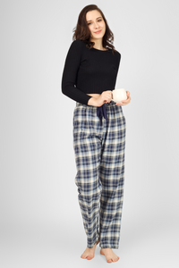 Navy Dusky Delight Flannel Pyjama For Women 2
