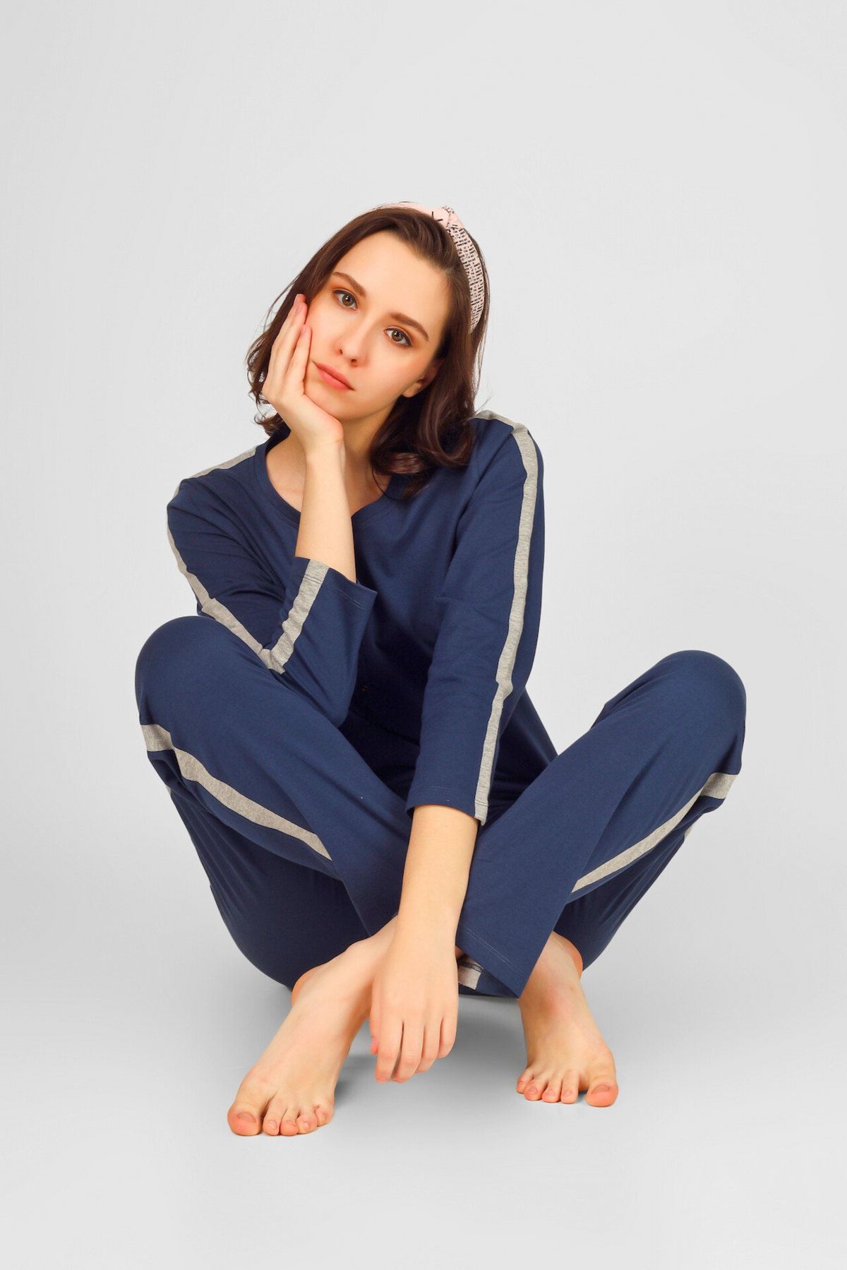 Navy Nouveou Pyjama Set For Women 1